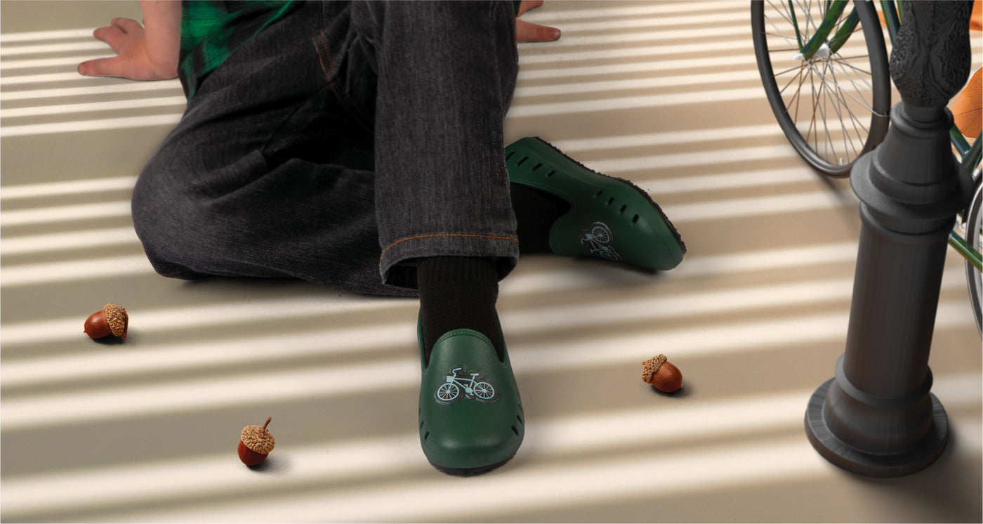 Cruise Loafer Kids - Green with Denim Bike Patch / Waterproof