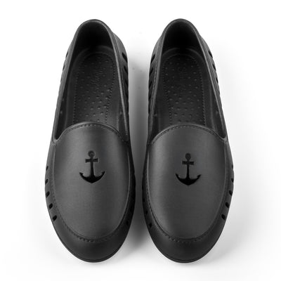 Cruise loafer perforated black with anchor