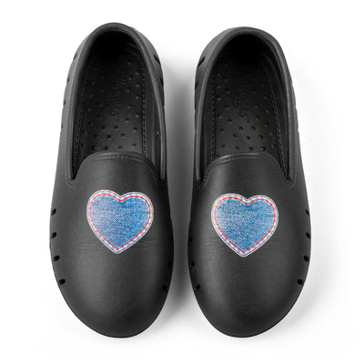 Black kids loafers waterproof