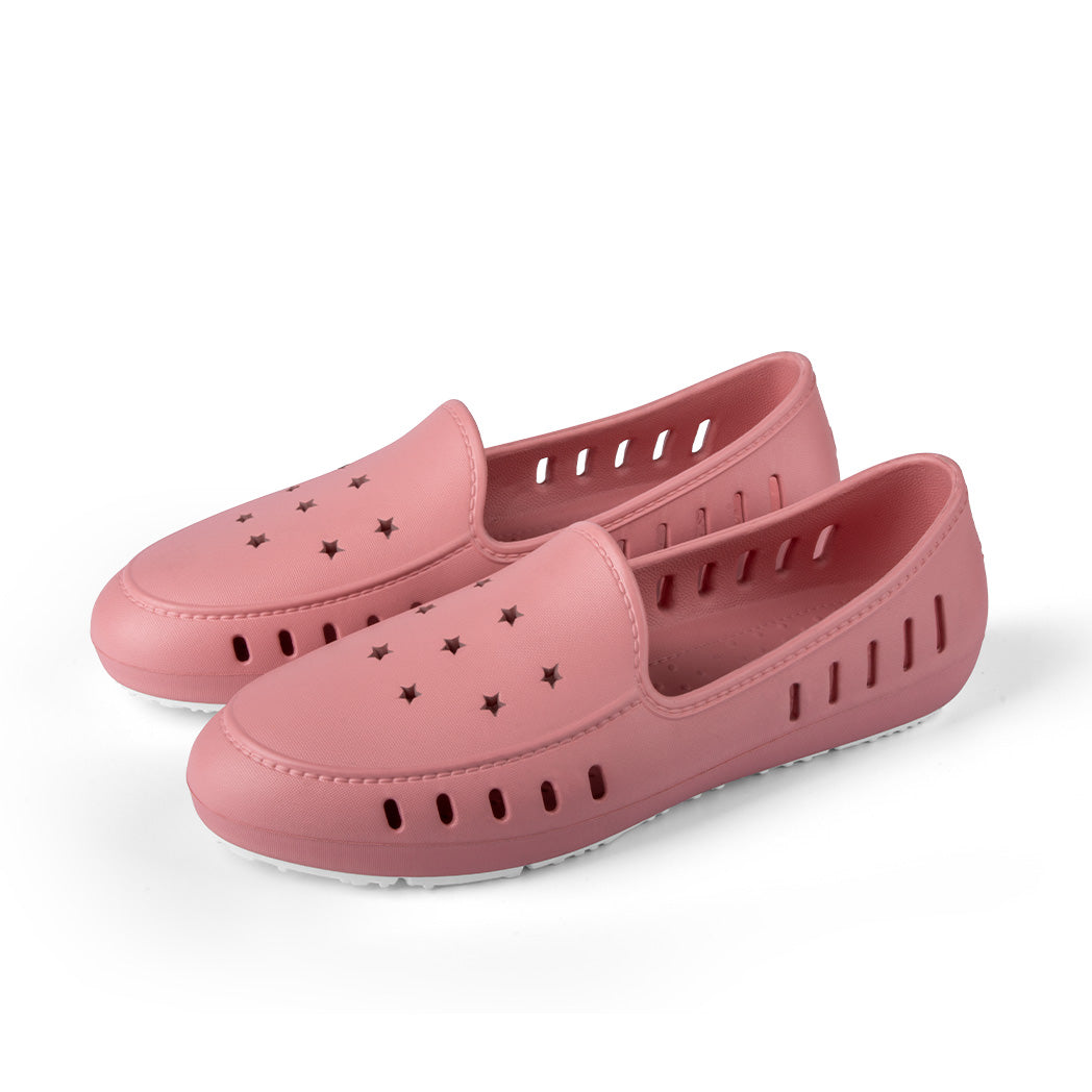 Girls Water shoe loafer mauve pink stars