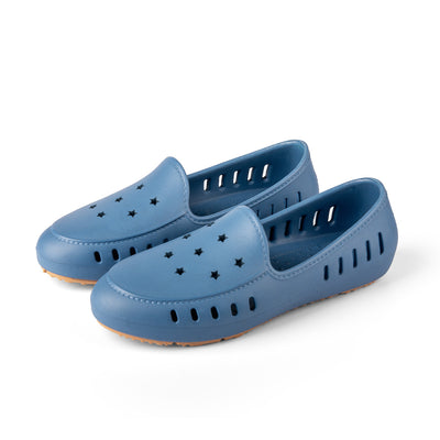 Denim blue loafer perforated stars waterproof