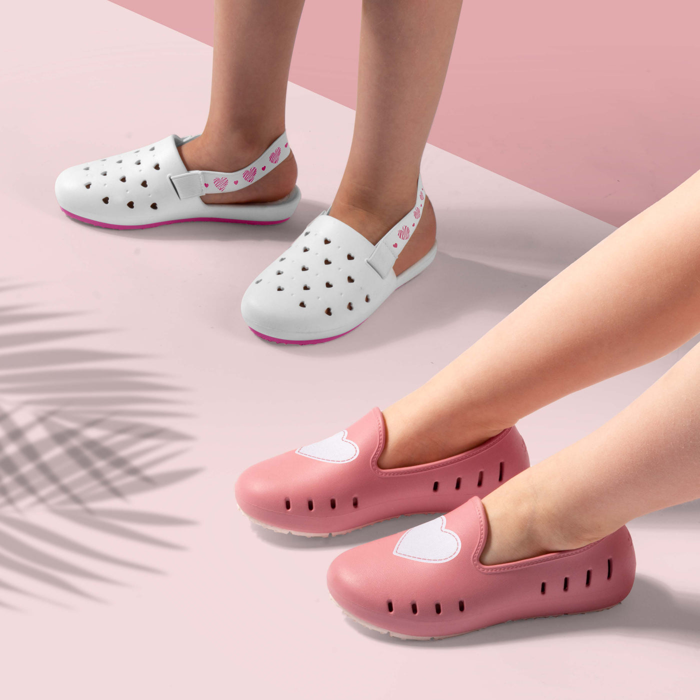 Cruise Loafer Kids - Blush Pink Hearts print / Waterproof