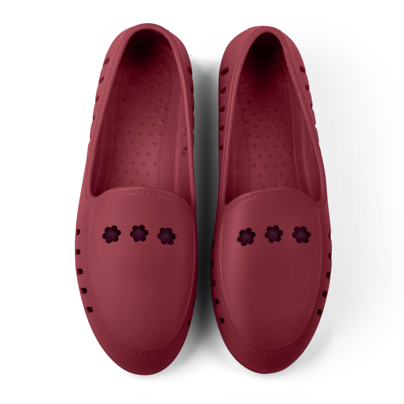 Cruise Loafer - Burgundy 3 Daisy Perforation  / Waterproof  <br> <p style="color:   #FF0000; font-size: 0.8em">  Preorder - Receive by the week of September 15   </p>