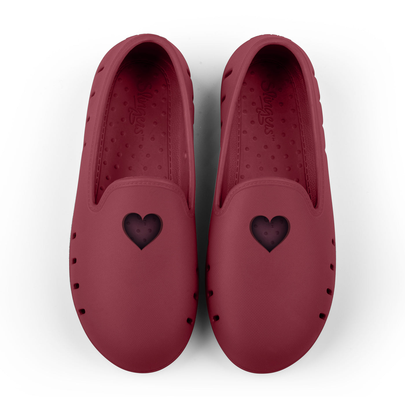 Cruise Loafer kids - Maroon heart perforation - top view