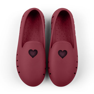 Cruise Loafer kids - Maroon heart perforation - top view