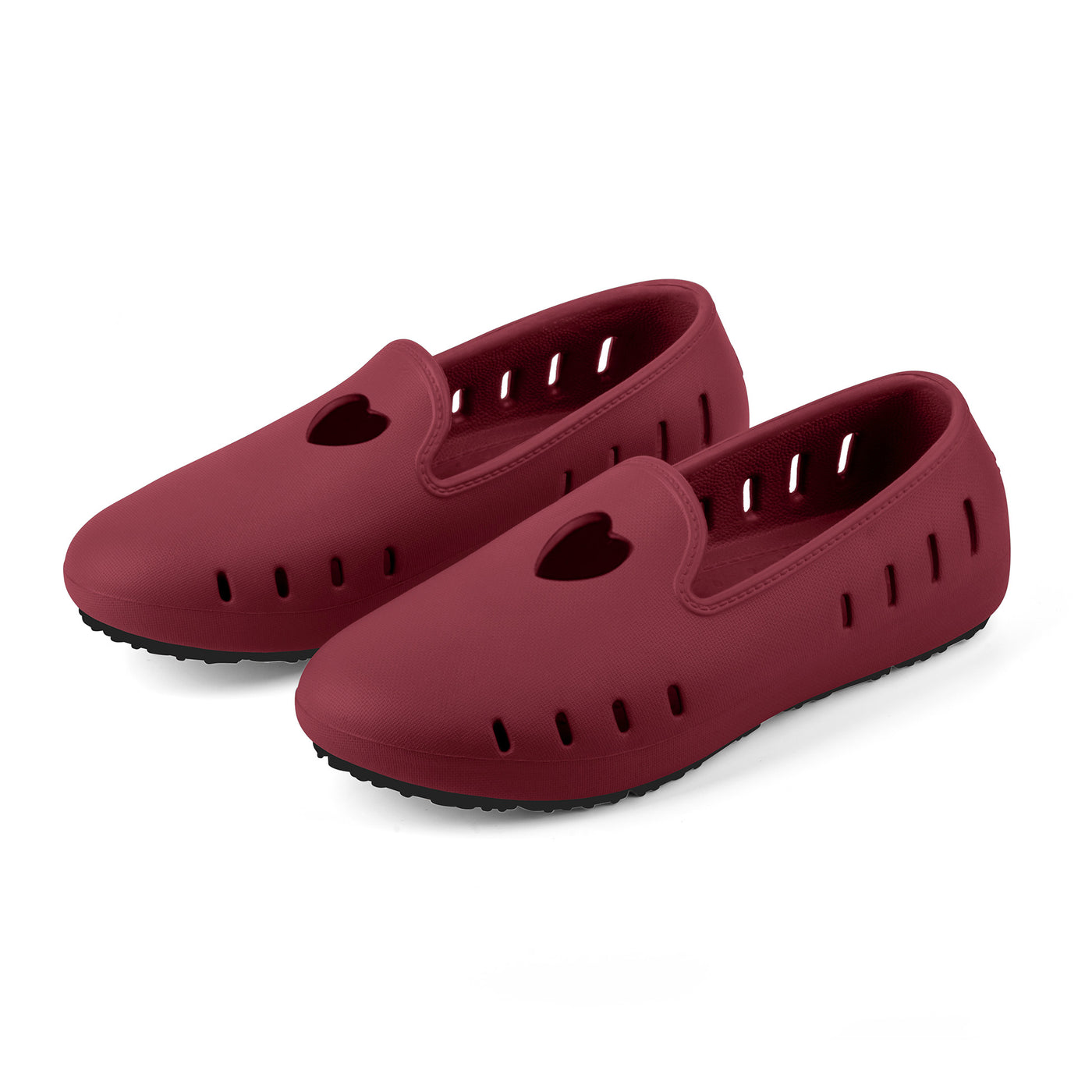 Cruise Loafer kids - Maroon heart perforation - top view