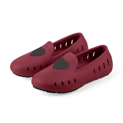 Cruise Loafer kids - Maroon with faux leather denim heart patch