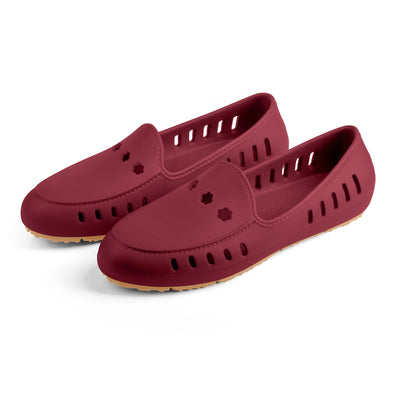 Cruise Loafer - Burgundy 3 Daisy Perforation  / Waterproof  <br> <p style="color:   #FF0000; font-size: 0.8em">  Preorder - Receive by the week of September 15   </p>