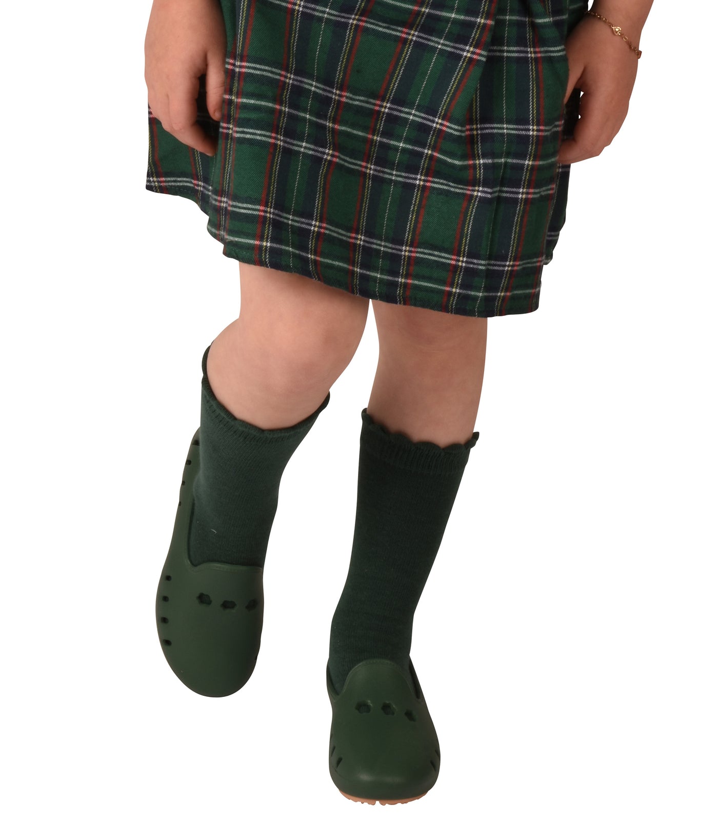 Cruise loafer kids - Green with 3 daisy flower perforation