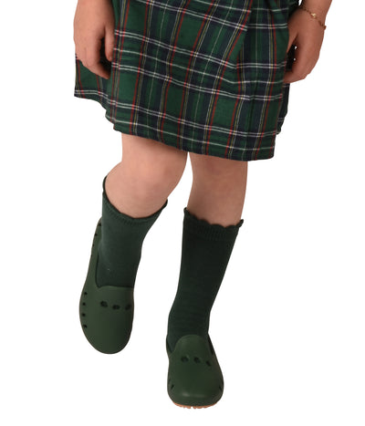 Cruise loafer kids - Green with 3 daisy flower perforation