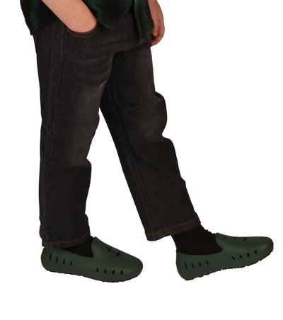 Cruise loafer kids - Green with anchor perforation
