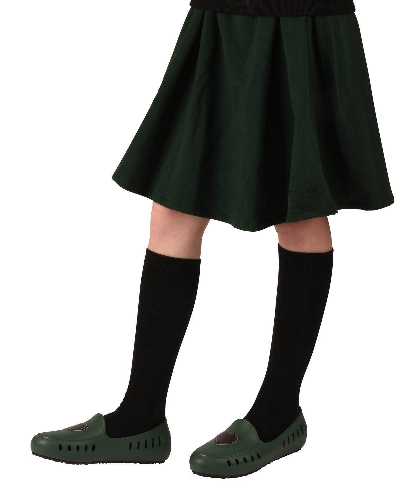 Cruise loafer teens - Green with black denim heart patch