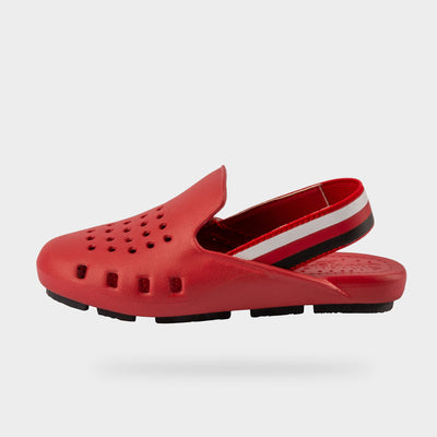 kids red slides sandals with elastic strap waterproof