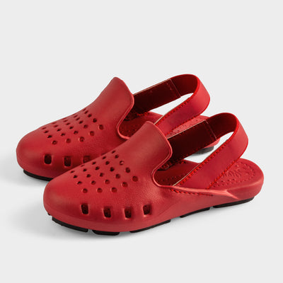 Girls red shoes, water shoes kids sandals. slingback mule