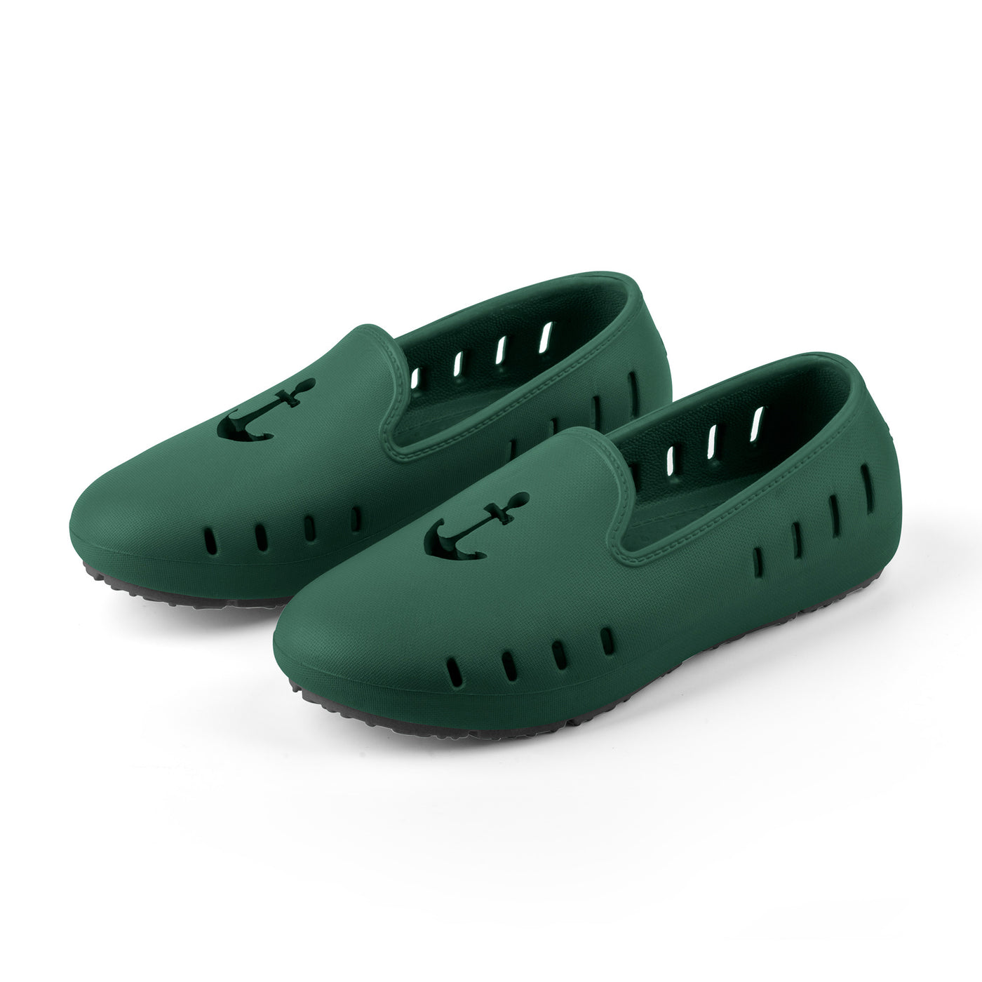 Slingers Cruise loafer kids - Green anchor perforation