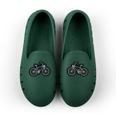 Slingers Cruise loafer kids - Green with denim bike patch
