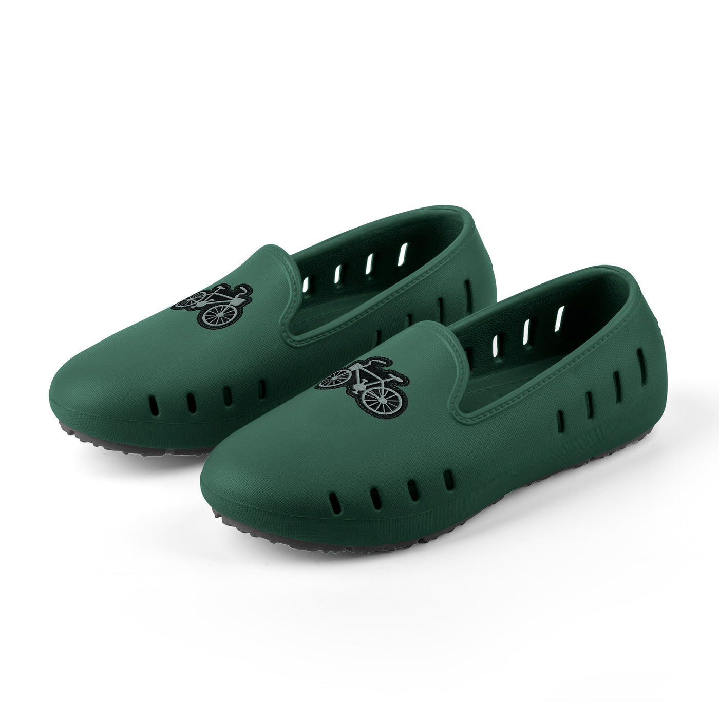 Slingers Cruise loafer kids - Green with denim bike patch