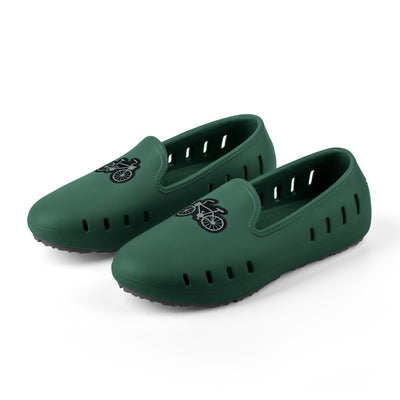 Slingers Cruise loafer kids - Green with denim bike patch