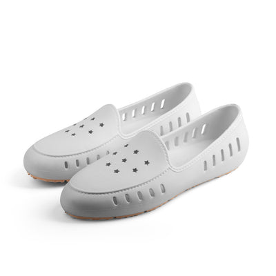 White waterproof loafer for kids and teens