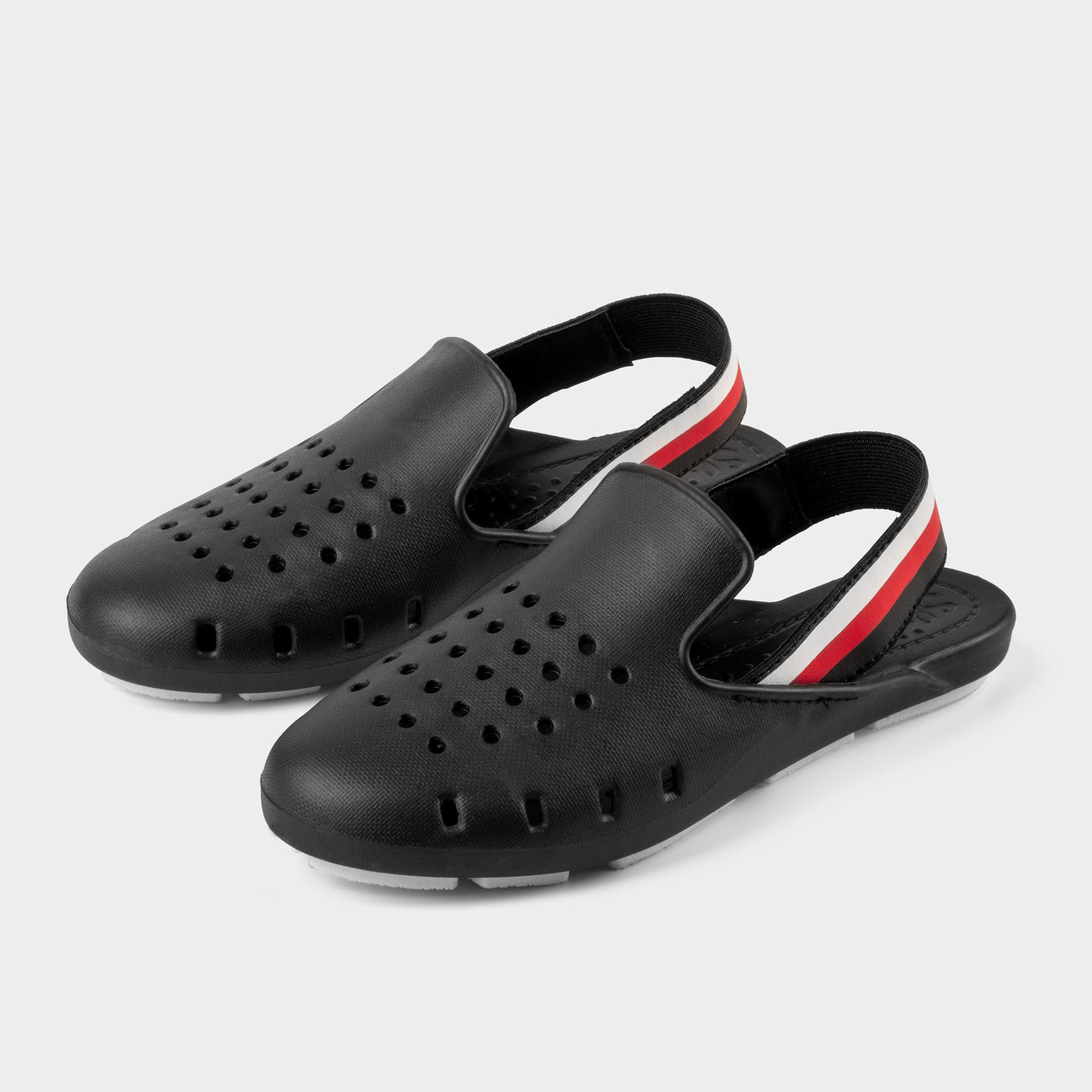 childrens Water shoe for indoor and outdoor activities black with colorblock elastic strap slingback