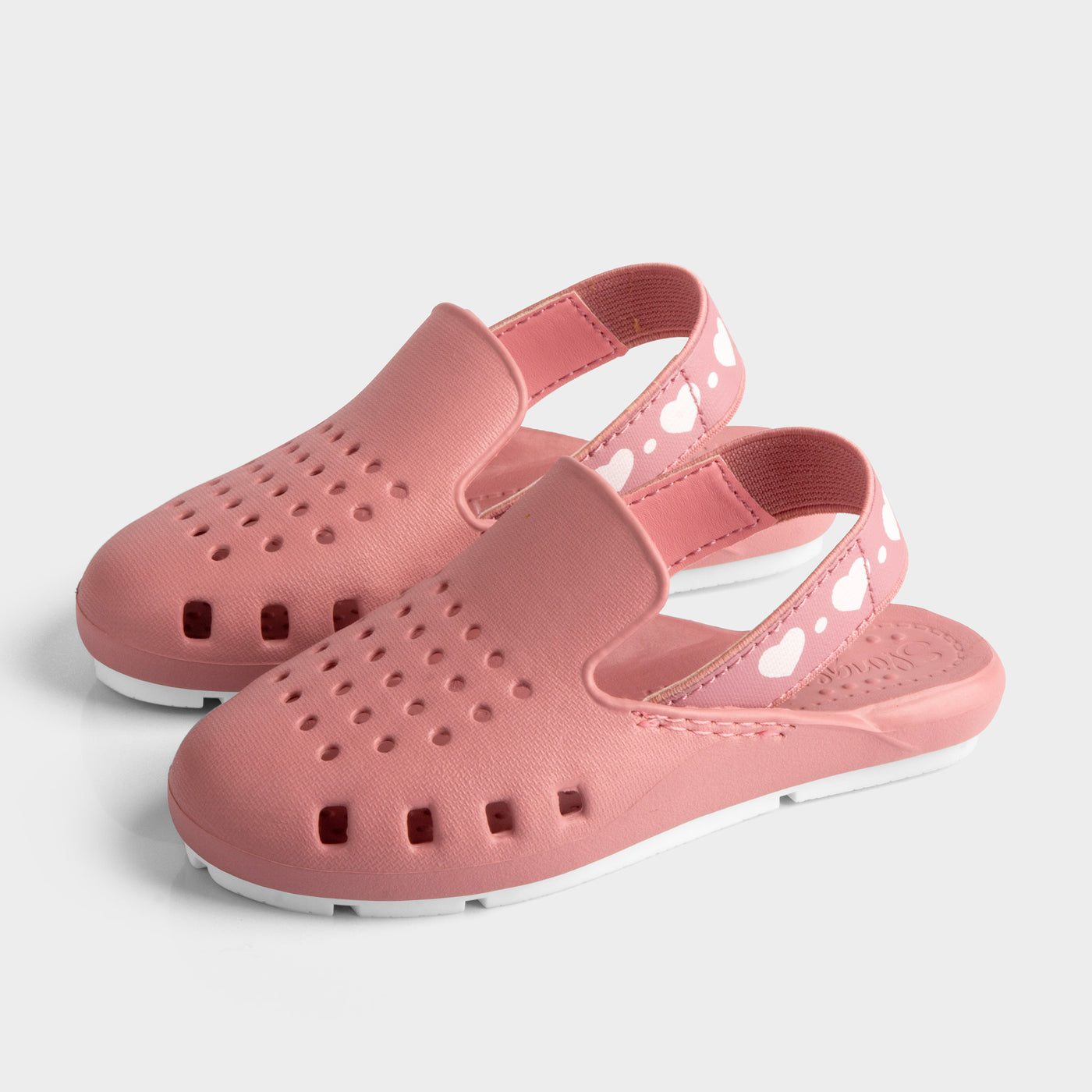 Pink mule style water shoes for girls. slide/sandal with elastic back slingback.
