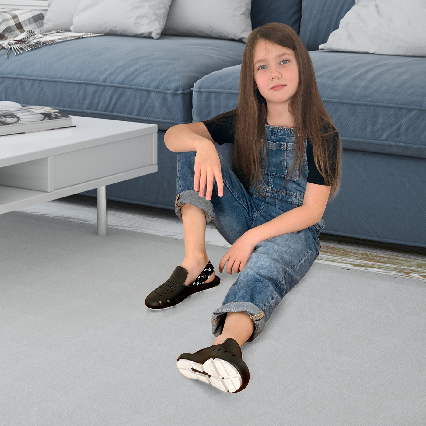 indoor outdoor black slides slipper for womens and girls